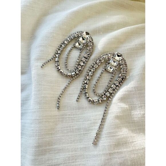 Glamorous sparkly rhinestone statement earrings ￼ - Picture 5 of 5